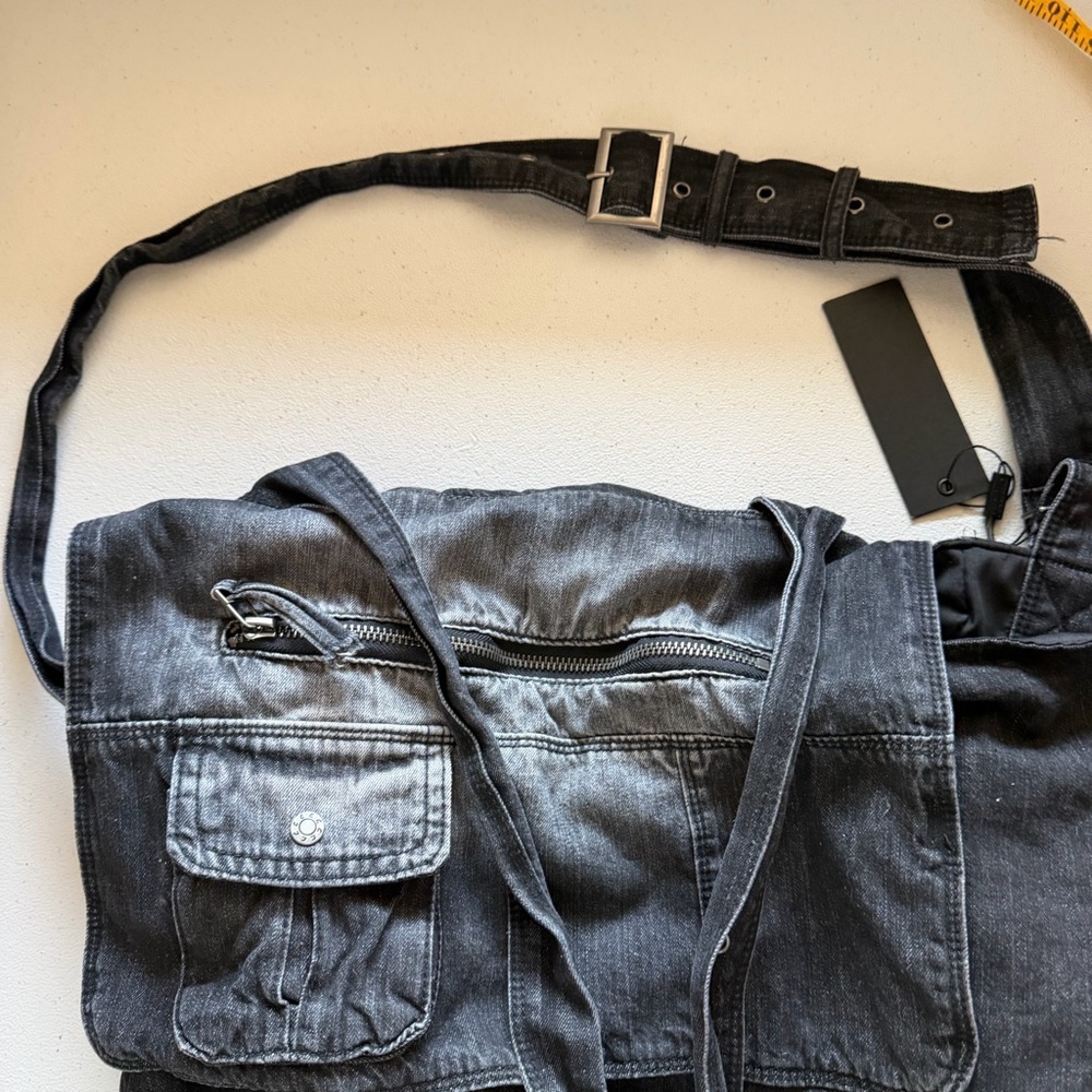 JadedLondonStellar denim messenge shoulder bagwashed black a unisex crossbodybag - Picture 4 of 8